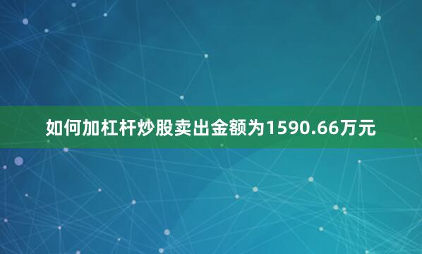 如何加杠杆炒股卖出金额为1590.66万元